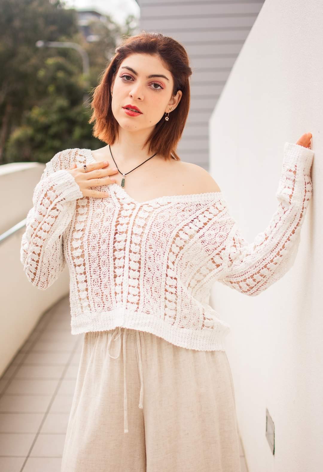 Blair Crochet Top (White)