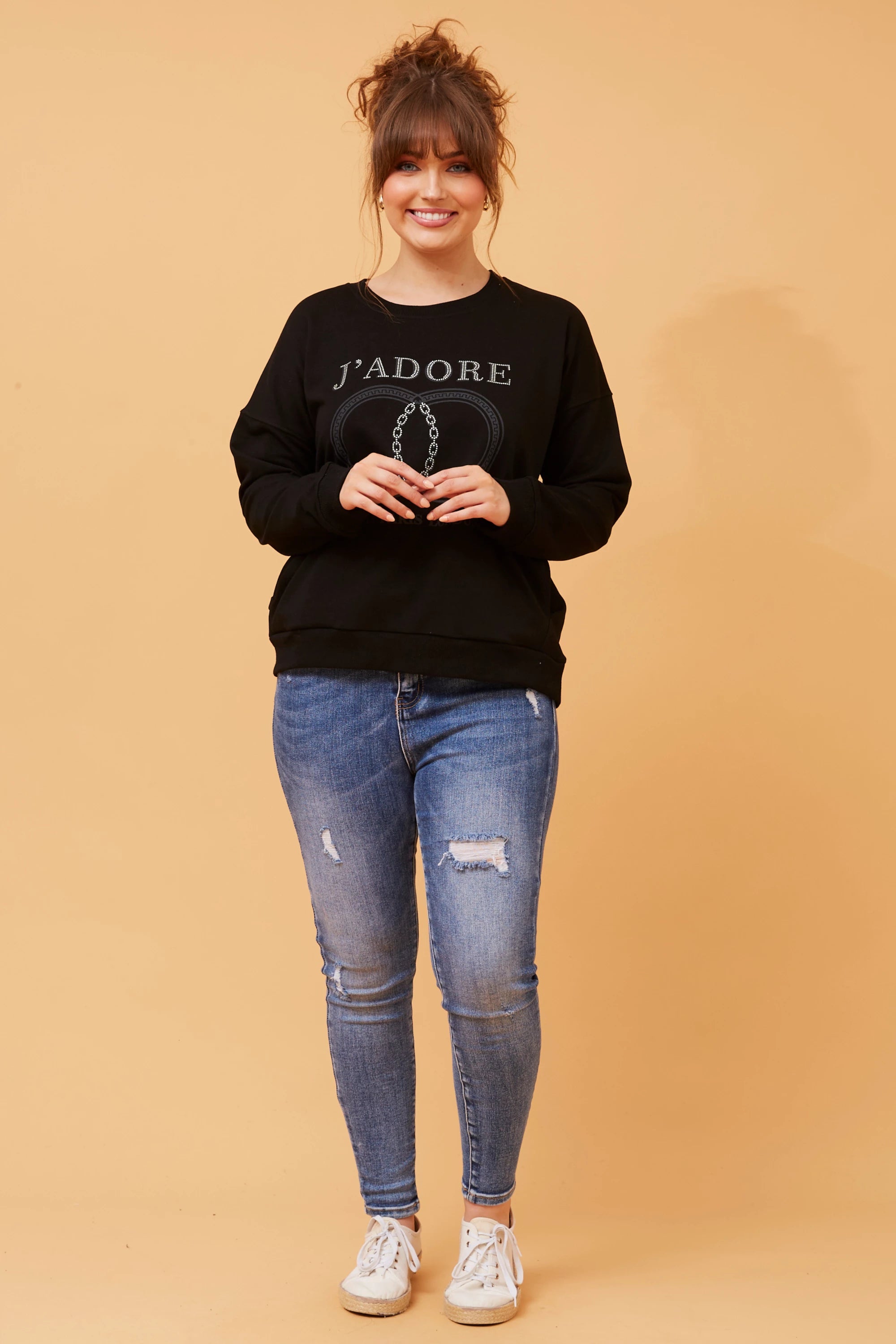 J'ADORE EMBELLISHED JUMPER (BLACK)