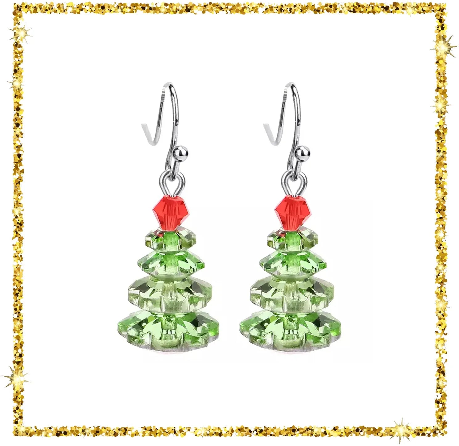 Christmas Tree Earrings (Green)