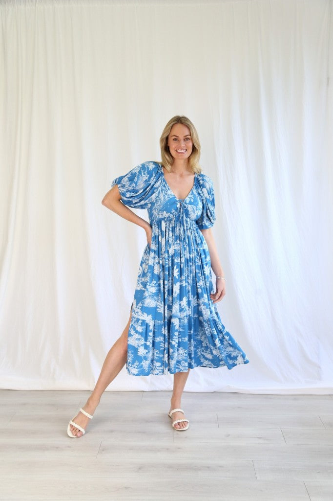 Angie Boho Dress - Blue