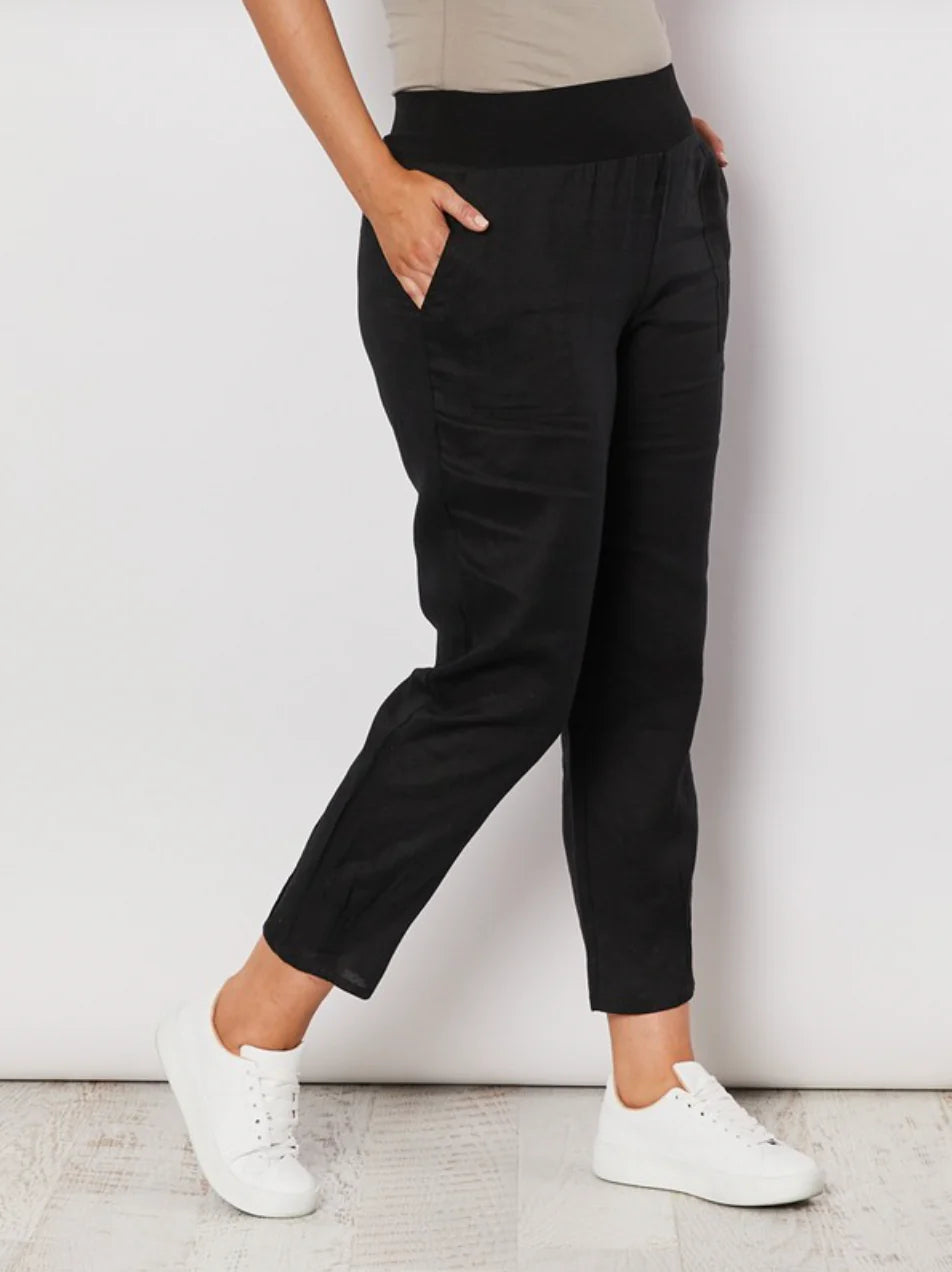 Maci Linen Pants - Black