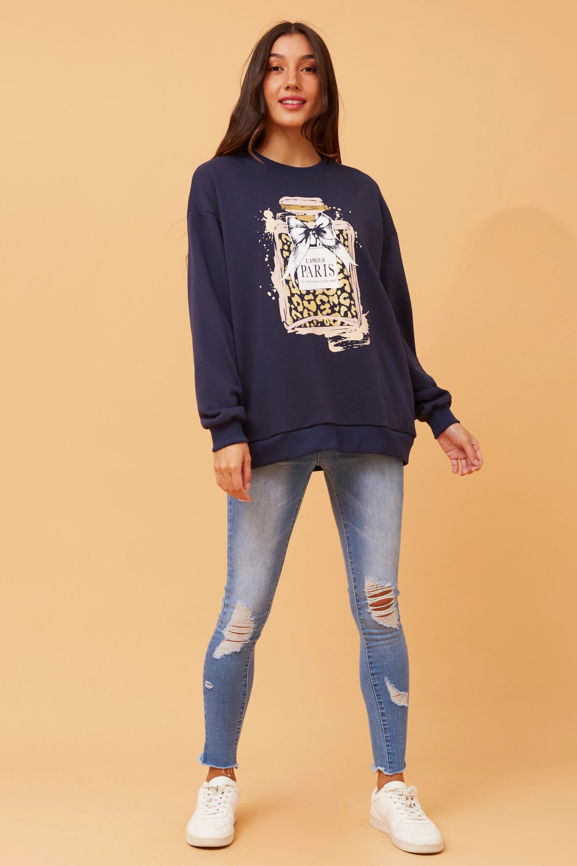 SADIA GRAPHIC PRINT JUMPER (NAVY)