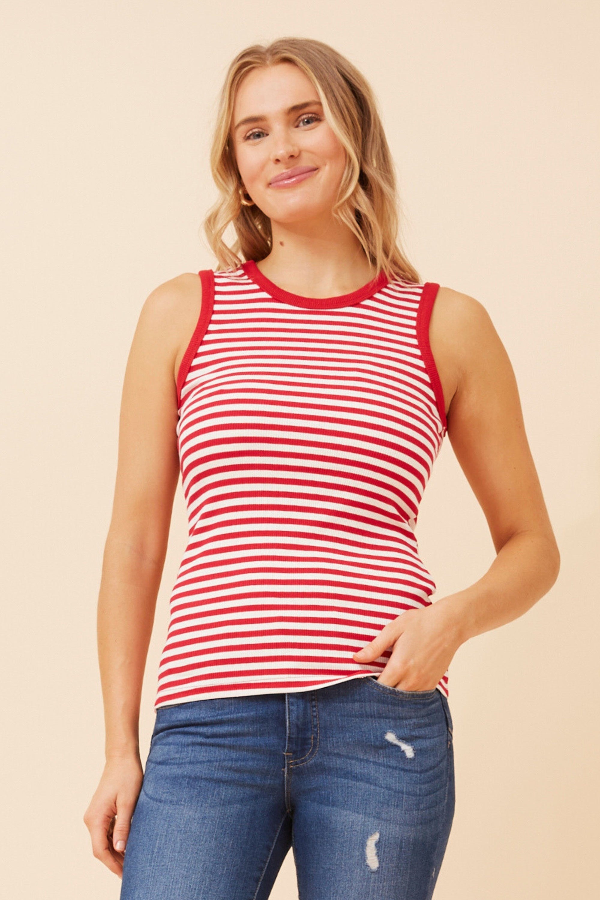 ROSEMARY SINGLET TOP (Red)