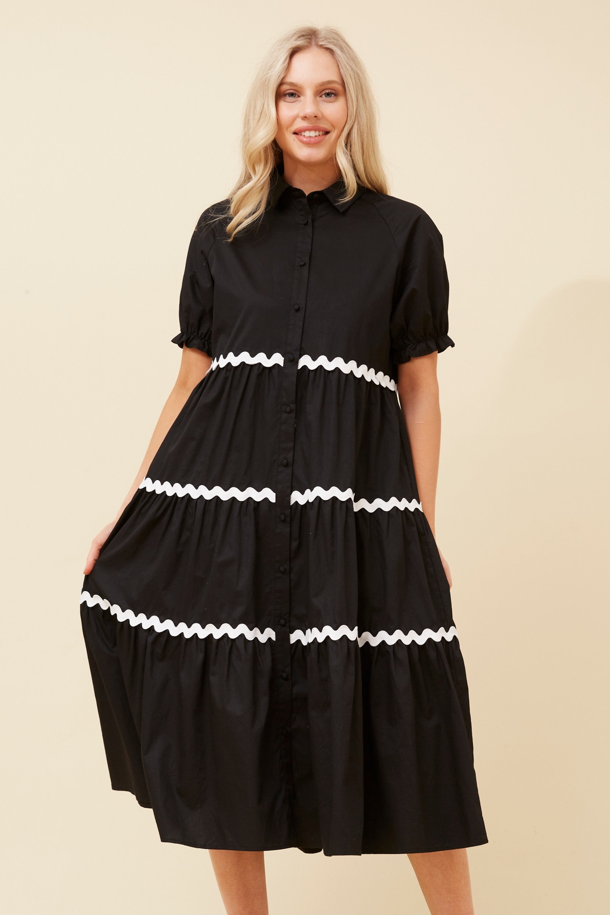 Gretel Midi Dress - Black