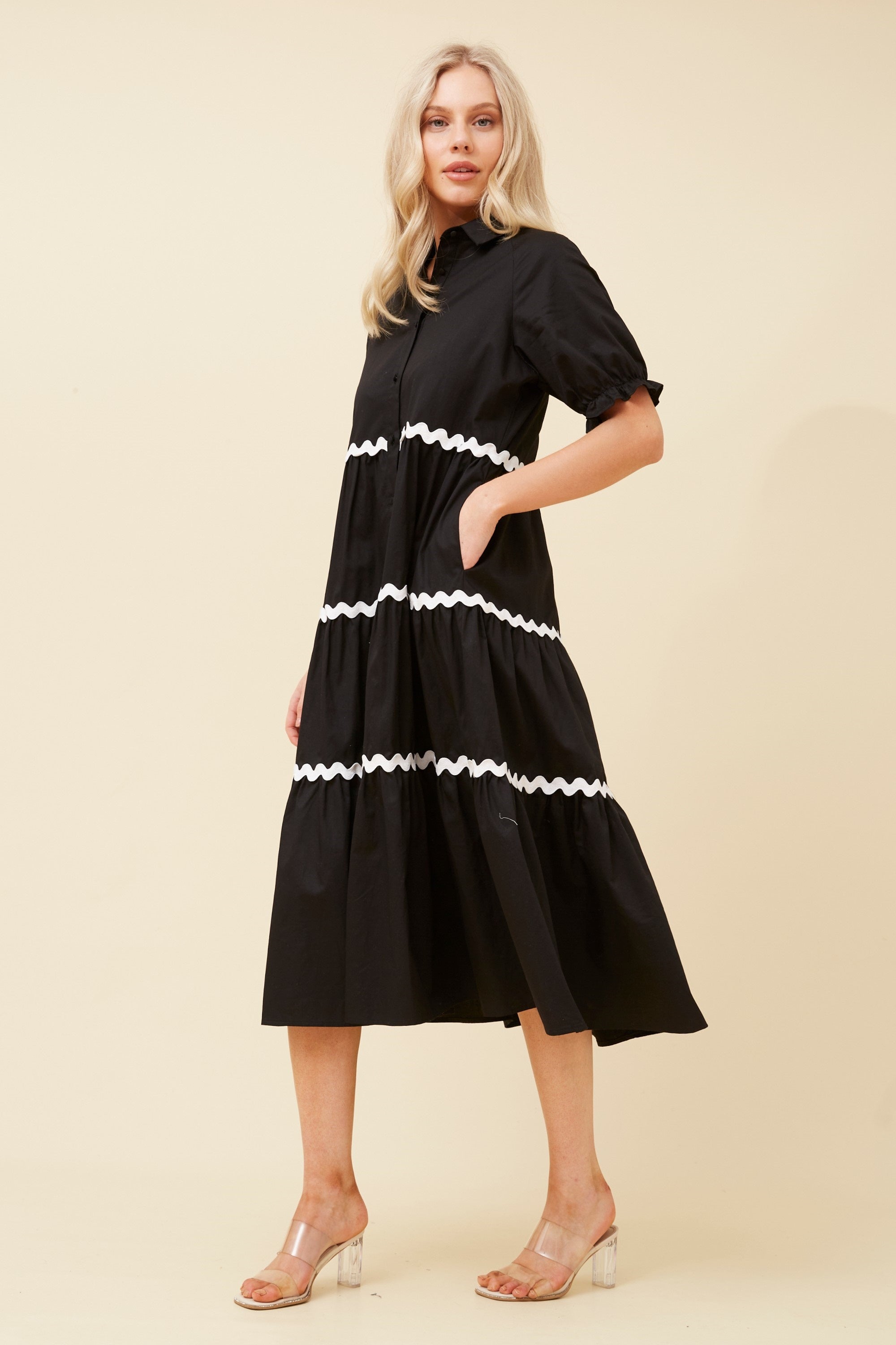 Gretel Midi Dress - Black