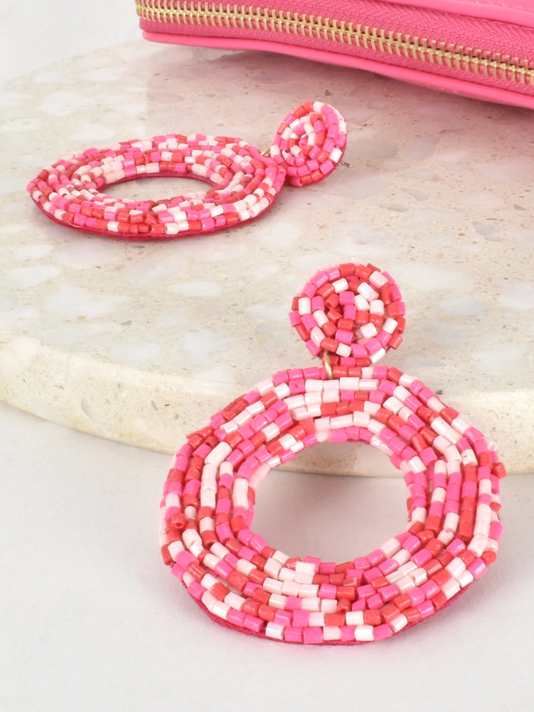 Pink & Pastel Beaded Earrings | Adorne