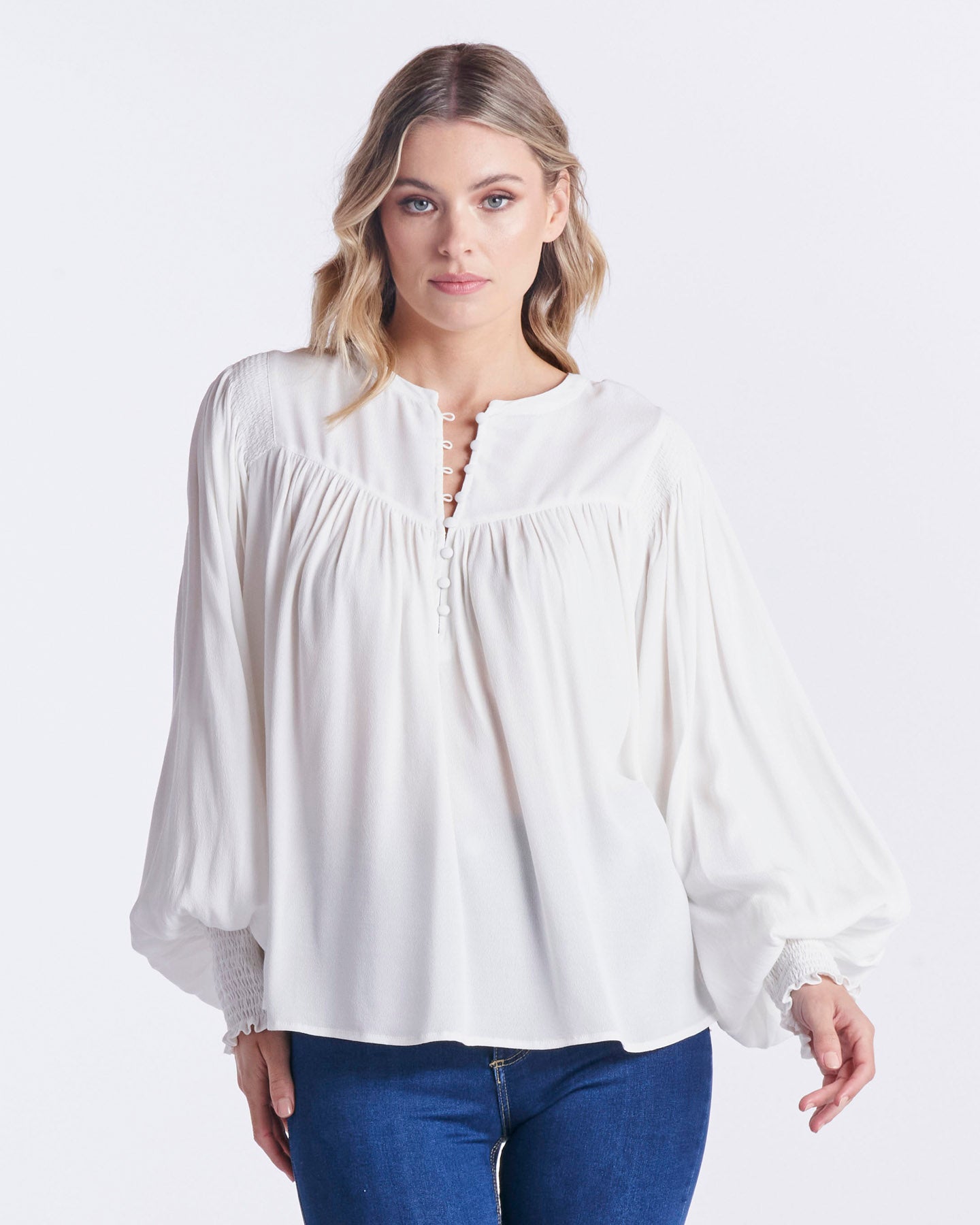 The Susanna top is the perfect addition to spruce up your wardrobe. Round neckline with button up front, pleat detailing, long sleeves with rouched cuff. Shaneta Fashion Boutique is your go to online destination for all things ladies fashion. Shop our range of SASS & Betty Basics clothing online today! FREE* Express Shipping Australia wide on orders over $100.