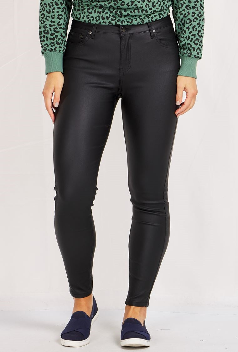 Suzi Wet Look Pants - Black