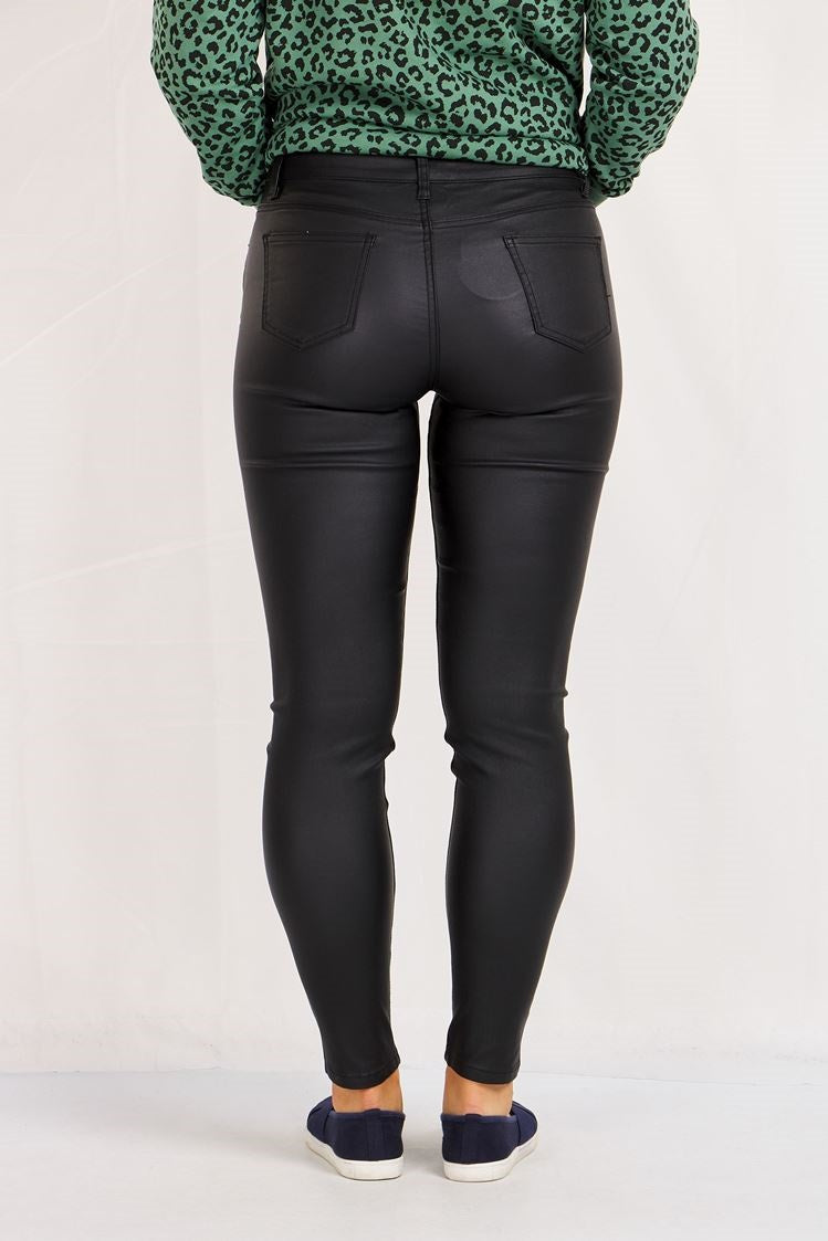 Suzi Wet Look Pants - Black